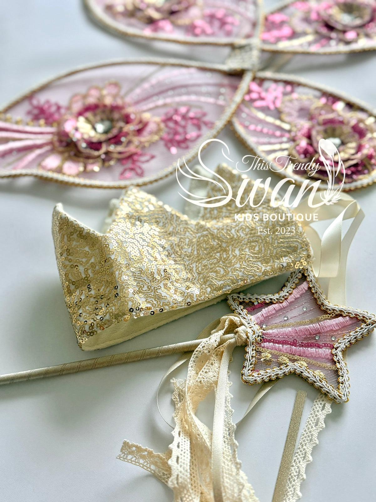 3D Embroidered Fairy Wings & Wand