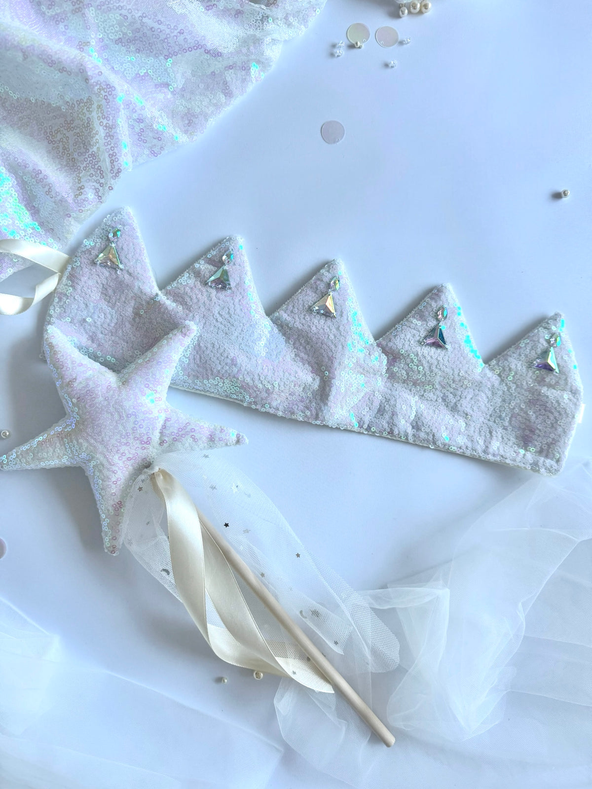 Iridescent Crown & Wand /Rhineston