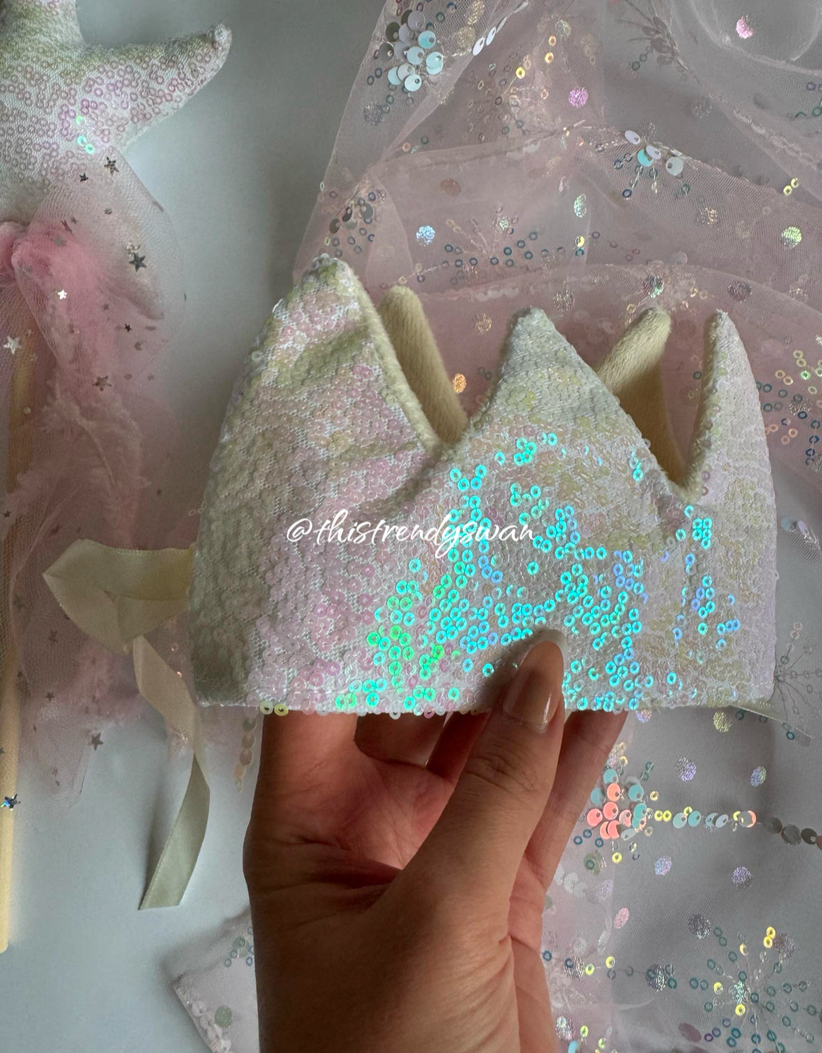 Sequin Crown & Wand