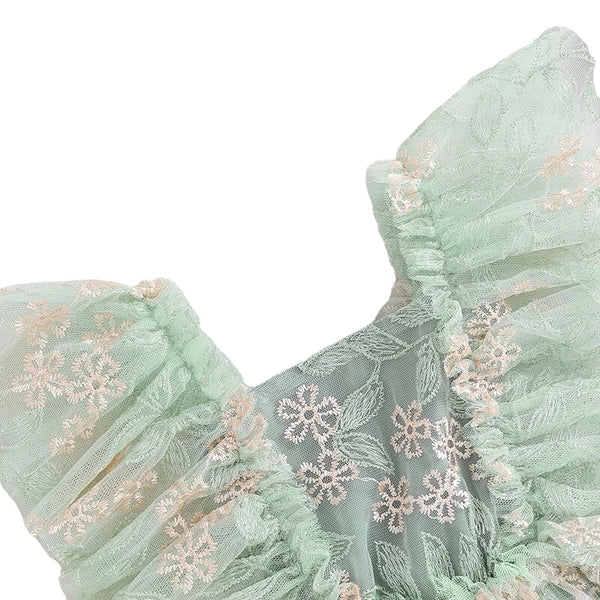 Embroidered Romper Dress