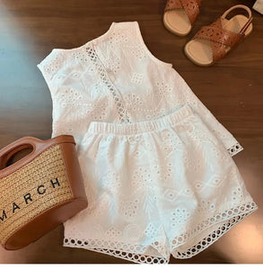 Broderie Anglaise Top & Shorts