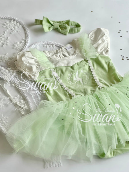 Tinker Bell Fairy Baby Romper Dress & Headband
