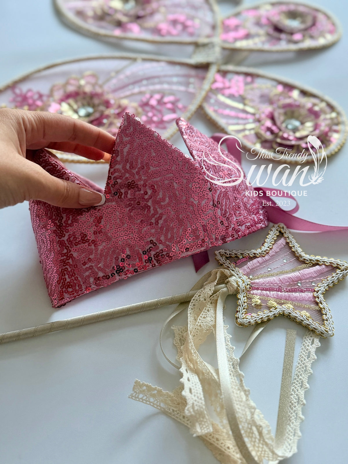 3D Embroidered Fairy Wings & Wand