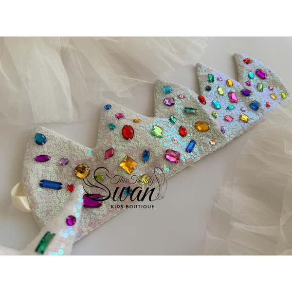 LIMITED EDITION Iridescent Crown & Wand/ Gems