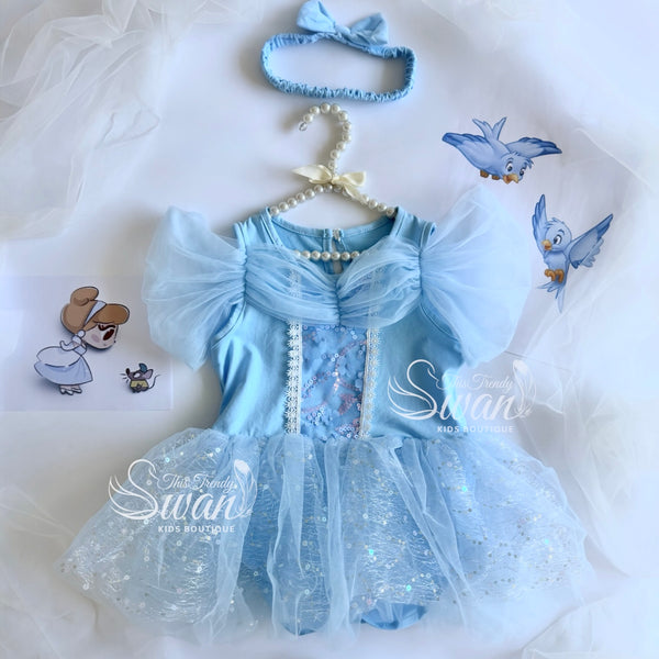 Baby Cinder Romper Dress & Headband
