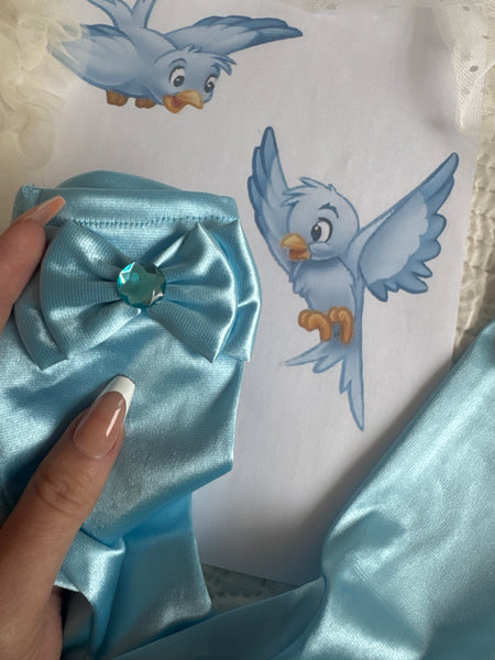 Princess Gloves - Light blue/gem