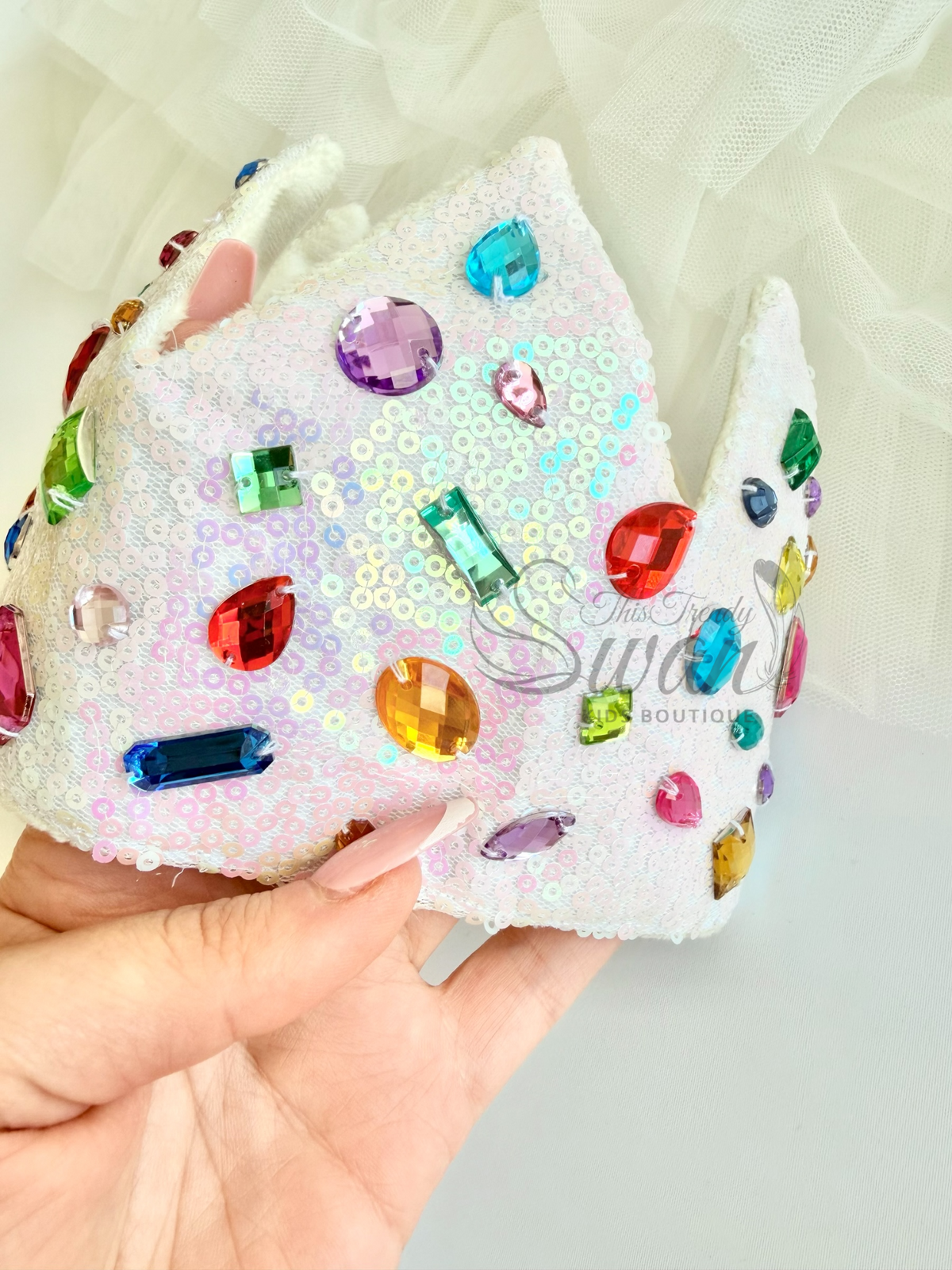 LIMITED EDITION Iridescent Crown & Wand/ Gems