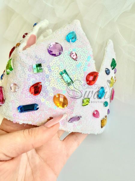 LIMITED EDITION Iridescent Crown & Wand/ Gems