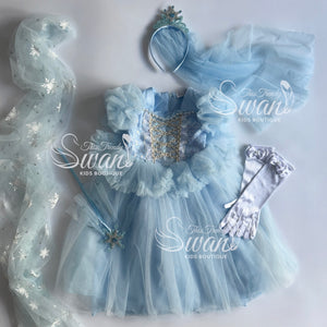 sachin and babi light blue dress * Dance LED Blue Cape with Extended and * LED Beads for * Performances,  Party Decorations, Women's Apparel. Sold Without Batteries