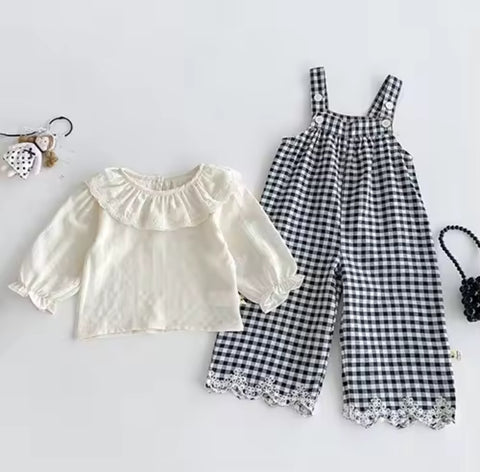 Gingham Dungaree & Top