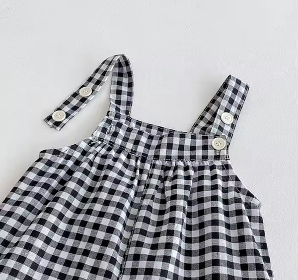 Gingham Dungaree & Top