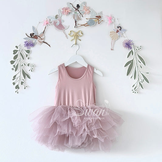 Leotard Tutu Dress - Dusty Pink