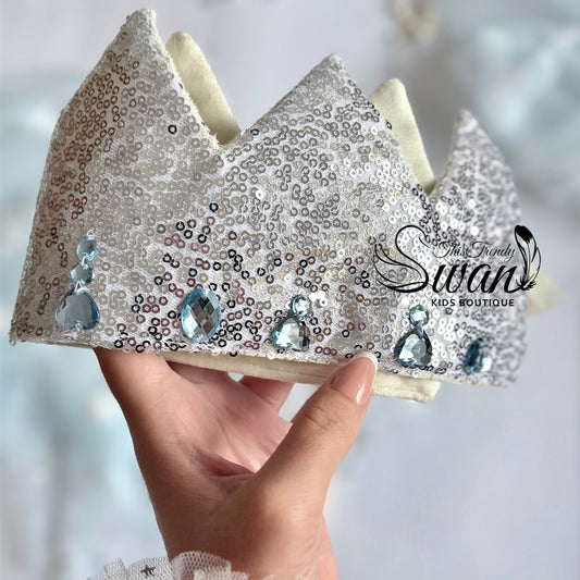 Silver Sequin Crown & Wand -Ice Queen