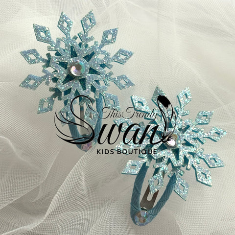 Elsa Snowflakes Hair Clips