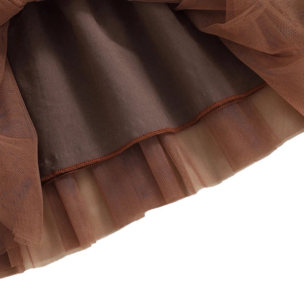 Tulle Dress - Brown