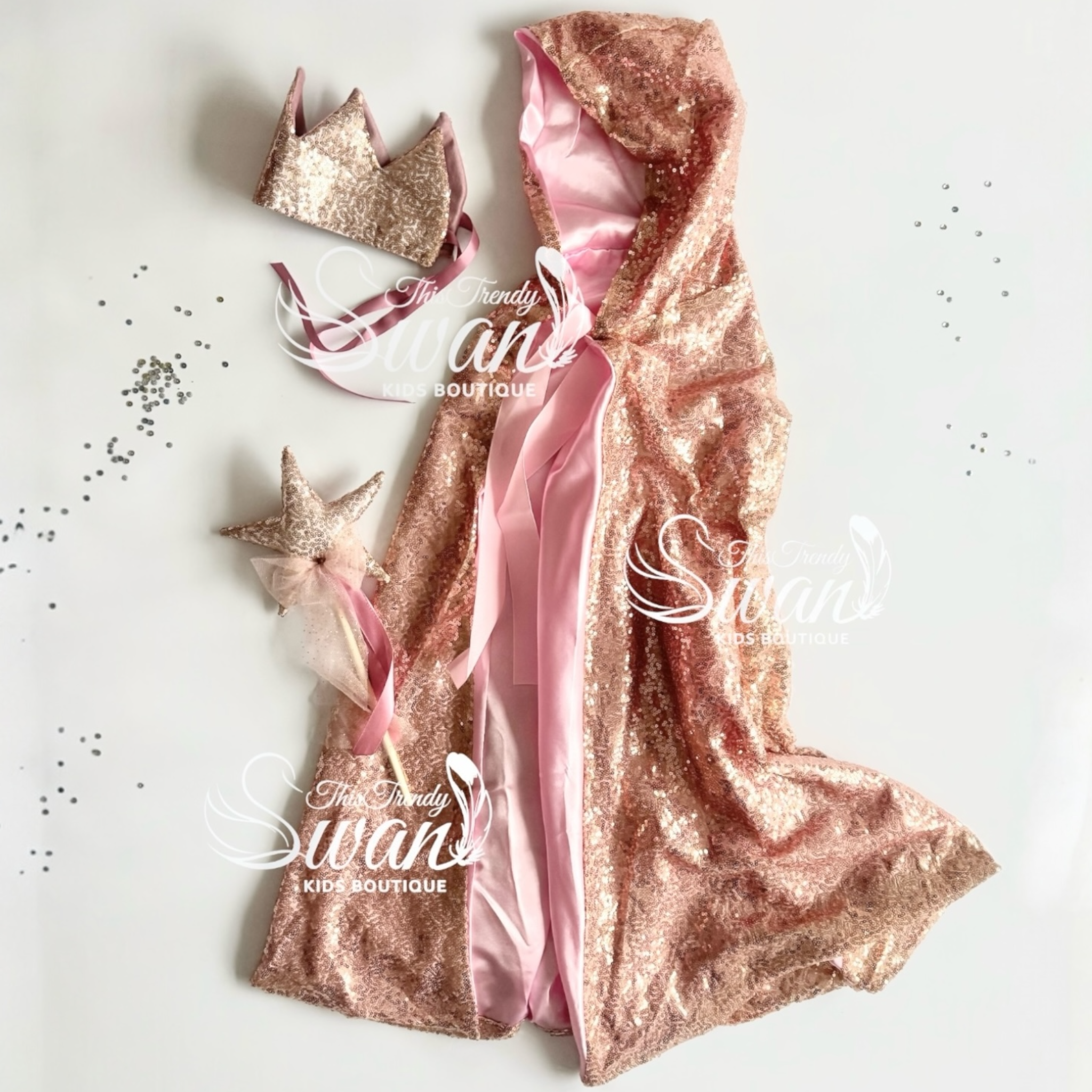 Sequin Cape - Rose Gold