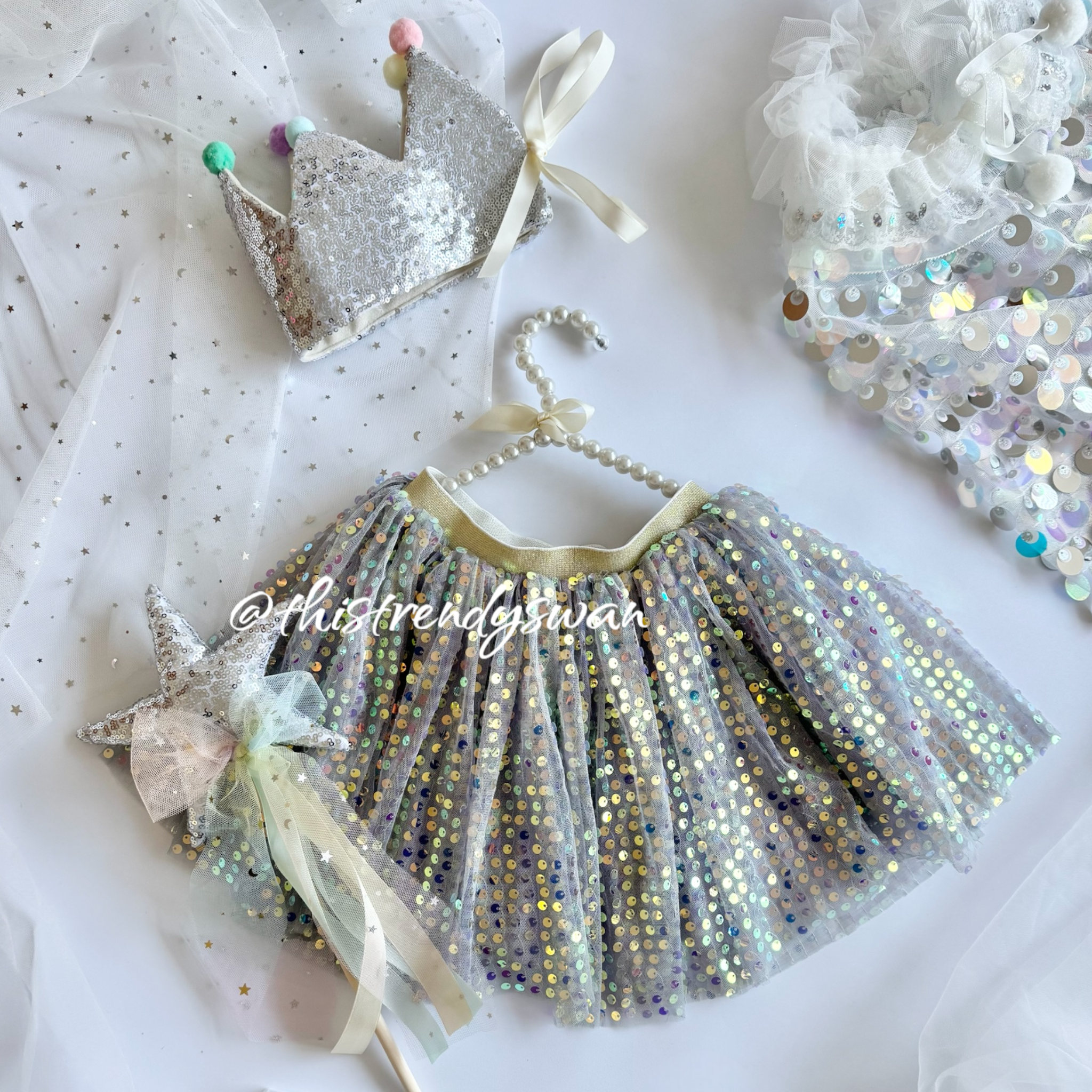 Sequin Skirt - Grey