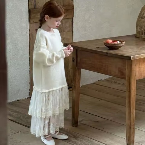 Lace Sweater Maxi Dress