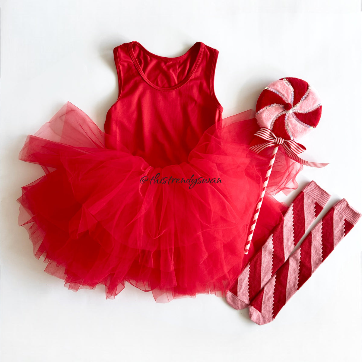 Tutu Leotard Dress - Red