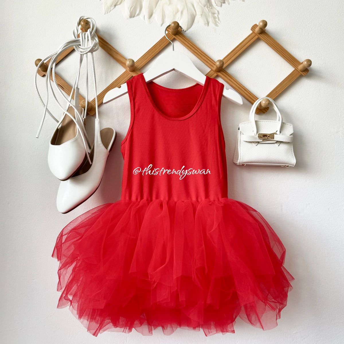 Tutu Leotard Dress - Red