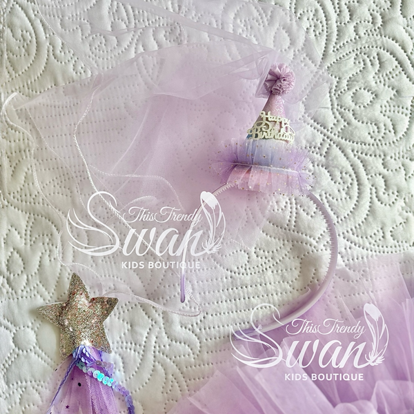 Happy Birthday Headband - Lilac