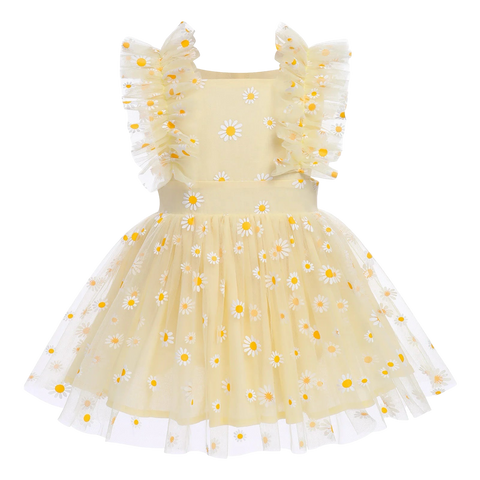 Silvia Tulle Dress - Daisy Yellow