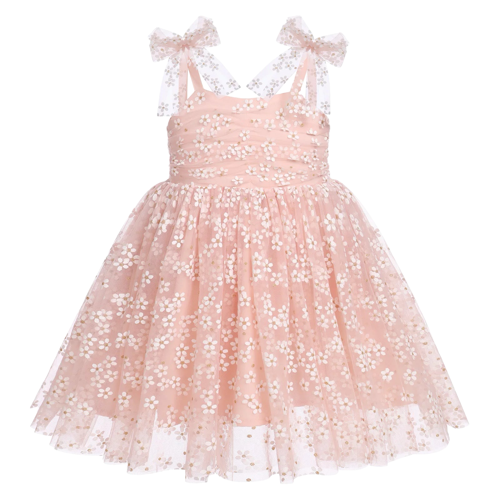 Tulle Dress - Floral Baby Pink