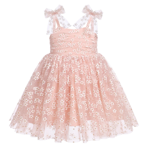 Tulle Dress - Floral Baby Pink