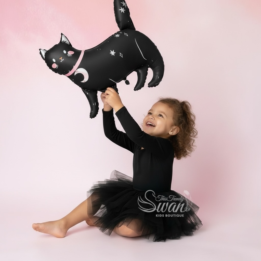 Ballerina Leotard Dress Long Sleeve – Black
