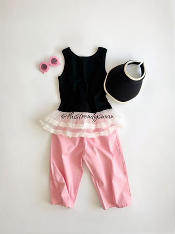 Wide-Leg Trousers - Pink