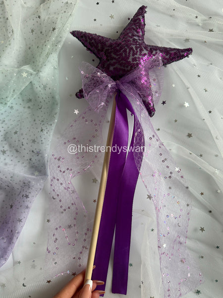 Sequin Crown & Wand - Purple