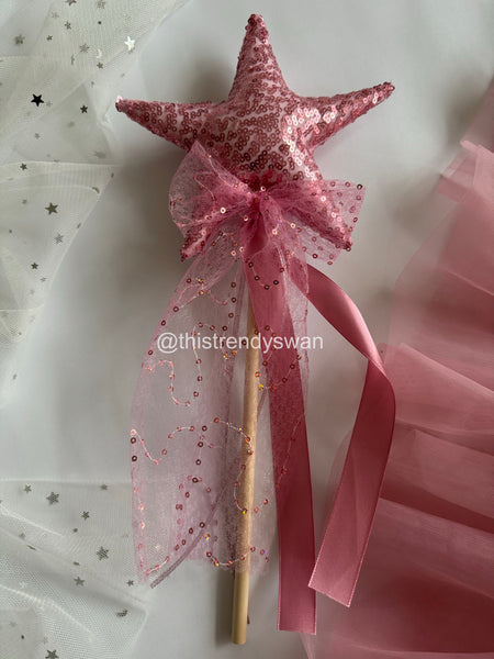 Sequin Crown & Wand - Pink