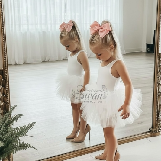 Leotard Tutu Dress - White