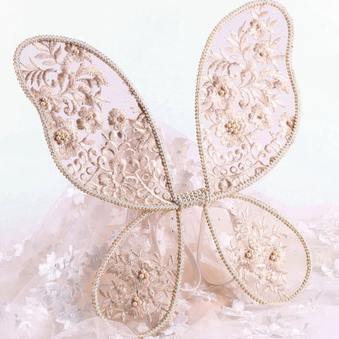 Beige Embroidered Wings