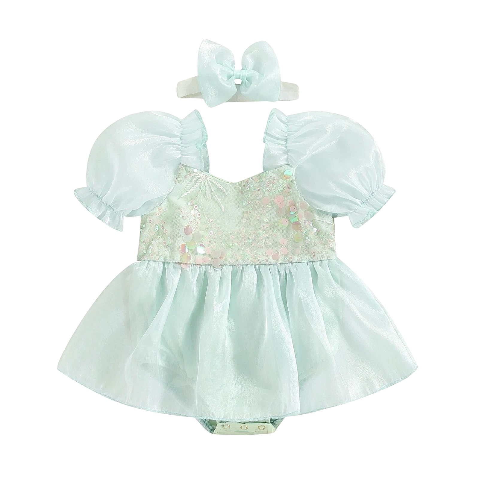 Amaya Romper Dress- Mint