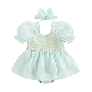 Amaya Romper Dress- Mint