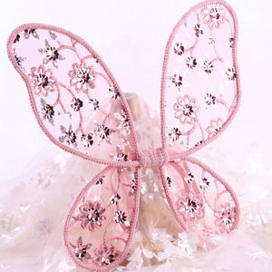 Pink Sequin Embroidered Wings