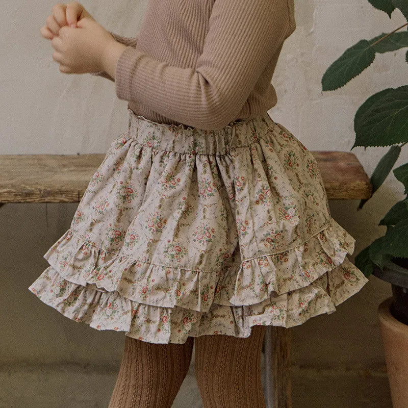 Floral Pattern Cotton Skirt