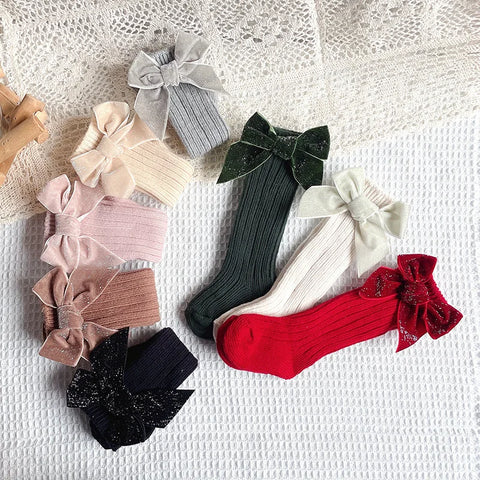 Velvet Bow Socks