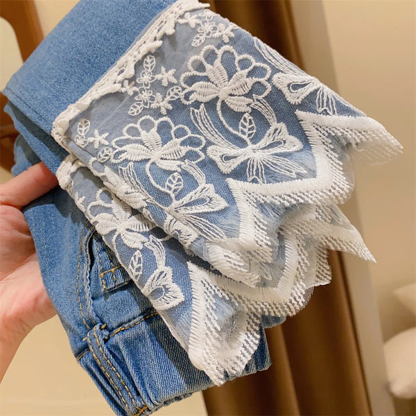 Lace Denim Jeans