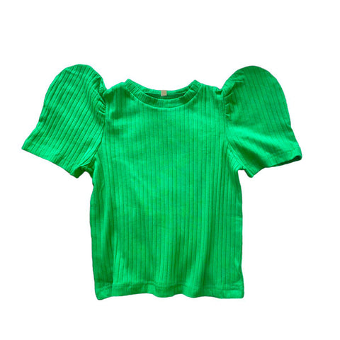 Puff Shoulder Top - Green